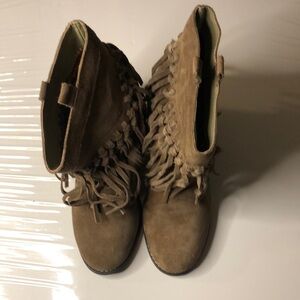 SBICCA Vintage Collection Sound Suede Fringe Leather Booties Women’s Size 7